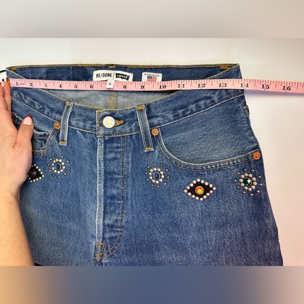 NWT REDONE LEVI'S RARE 70S STRAIGHT IN INDIGO STUD MSRP $625.00 - Picture 10 of 16